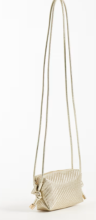 Weave mini cross body bag in gold-GRS certified-ODM/OEM