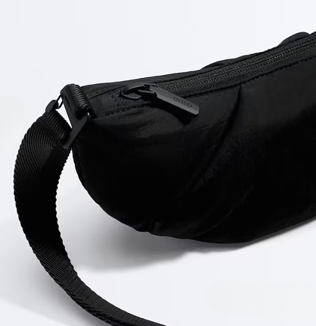 Mini quilted crossbody bag in black-Recycled Polyester-ODM/OEM