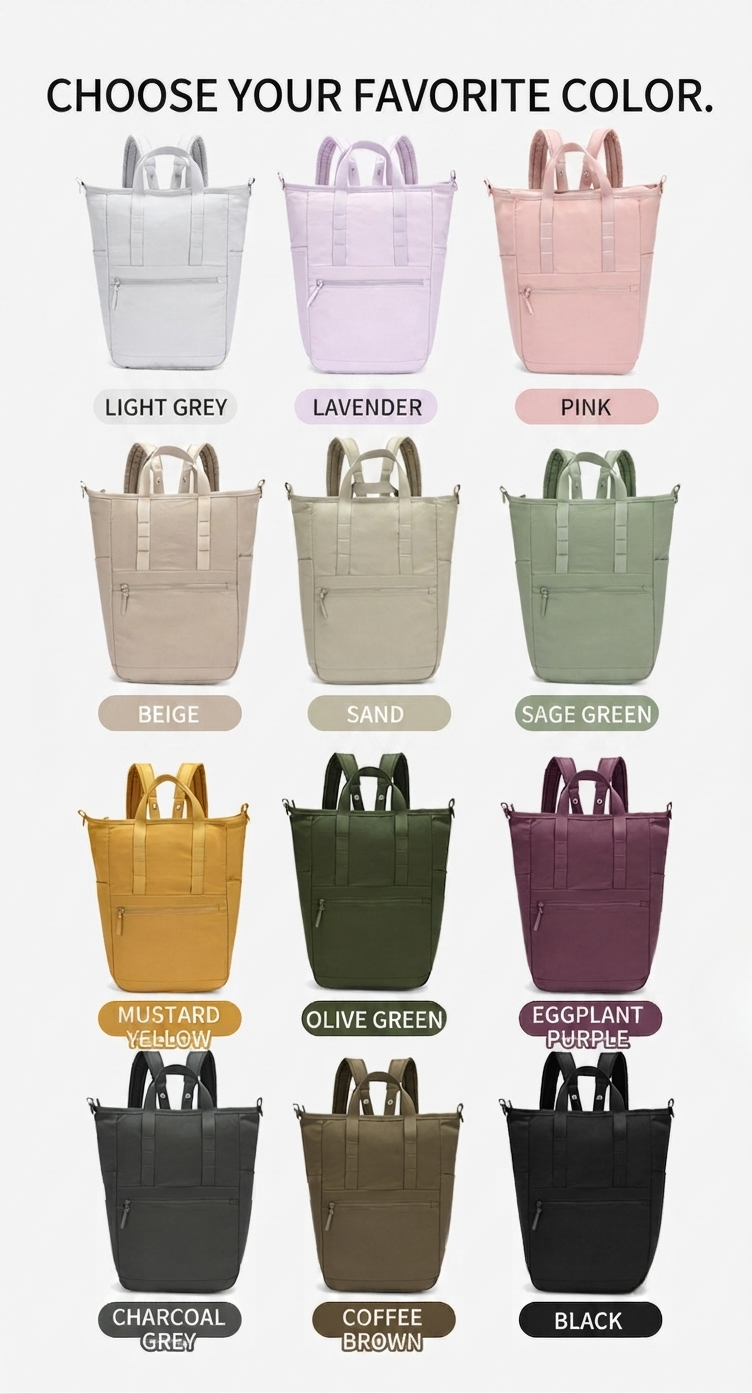 Convertible Tote‑Backpack – GRS Certified Recycled Nylon