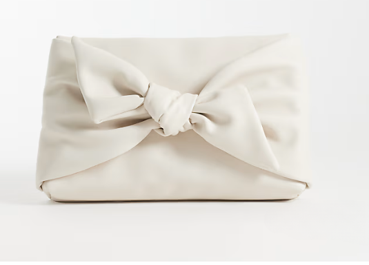 Large bow front clutch bag in off white-GRS Certified-ODM/OEM