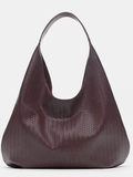 Woven effect shopper bag in burgundy-GRS Certified - ODM/OEM
