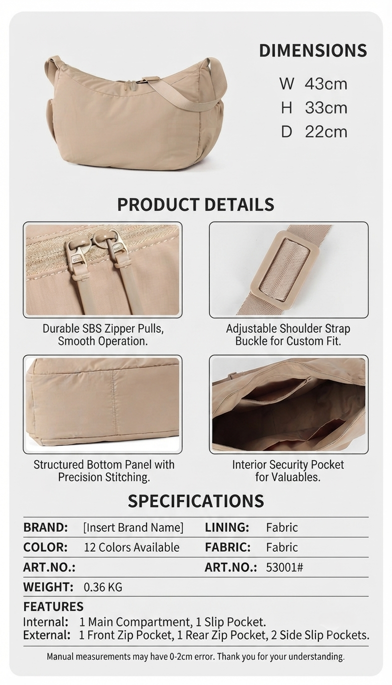 Recycled Nylon Shoulder Bag – GRS Certified