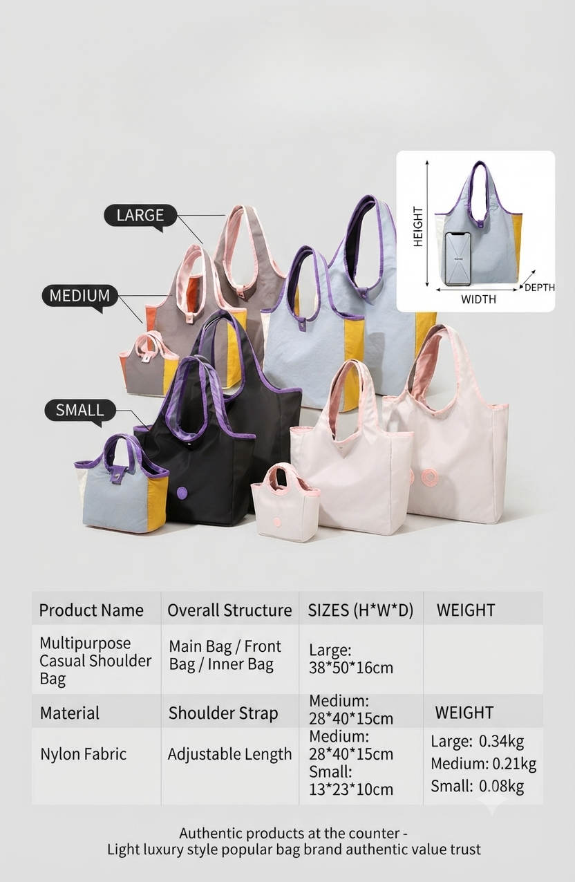 Multipurpose Casual Shoulder Bag (GRS Certified Recycled Nylon)