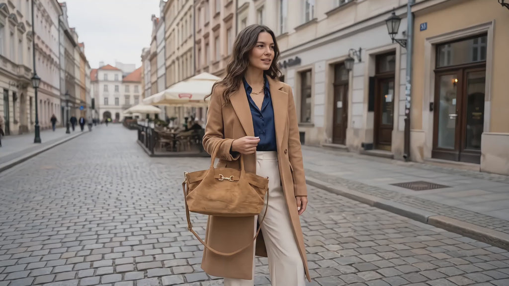 Handbag in imitation suede-GRS CERTIFIED OEM/ODM